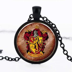 Harry Potter  Gryffindor Chain Pendant Necklace Gift Black
